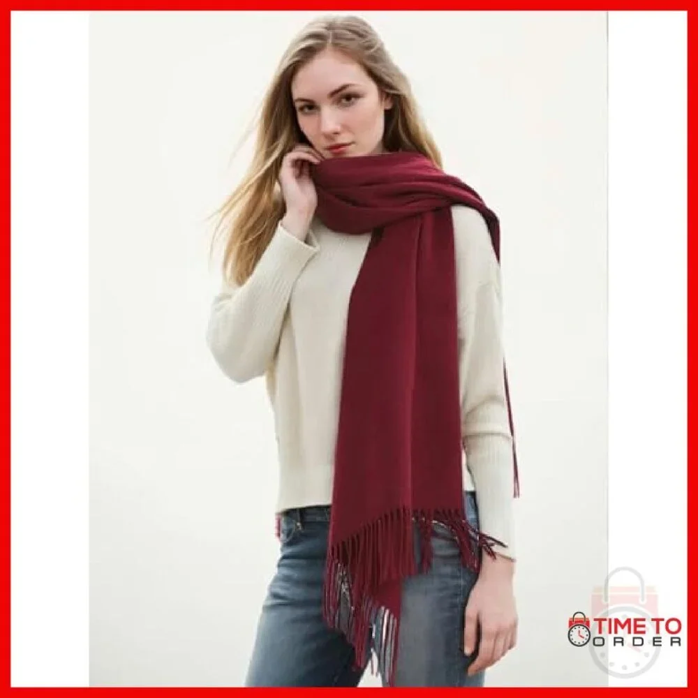 Large Thick Wool Pashmina Shawl Travel Blanket Scarf Winter Wrap